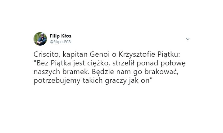 Kapitan Genoi o odejściu Krzysztofa Piątka!